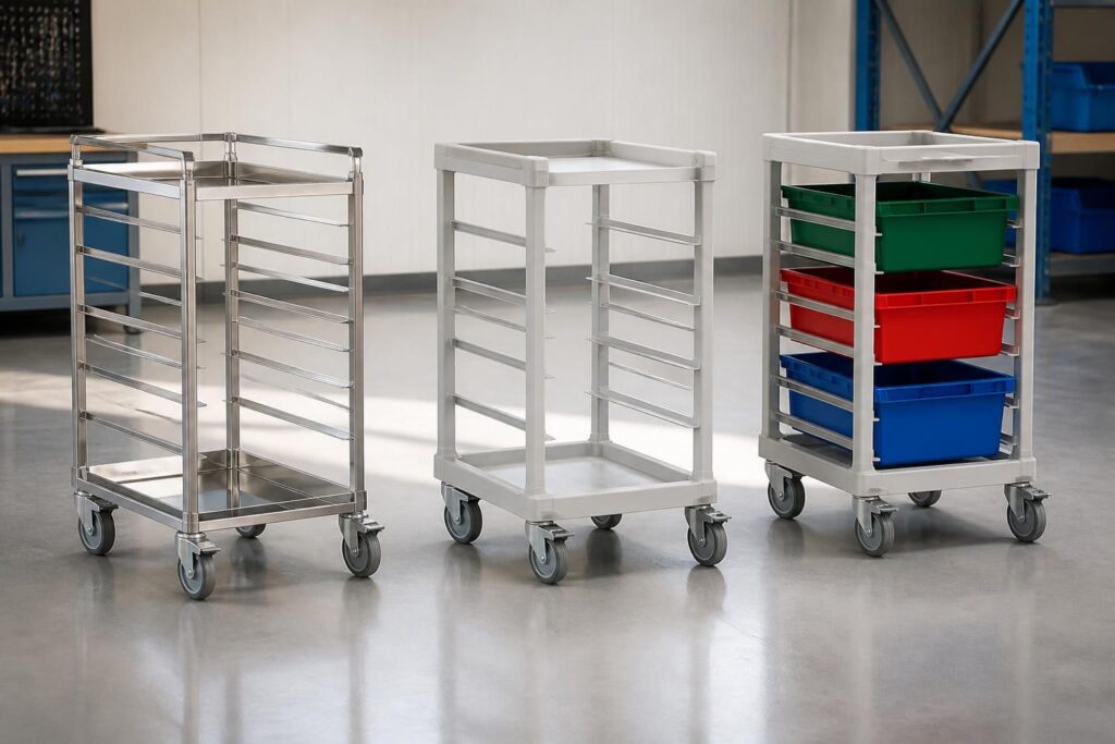 découvrez comment choisir le chariot porte bac idéal parmi les modèles en inox, plastique et les formats 600x400, adaptés à tous vos besoins professionnels et domestiques.